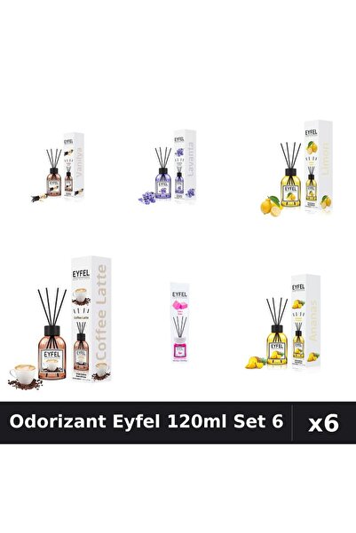 Eyfel Set 6 Odorizante Camera Betisoare - Vanilie, Lavanda, Lamaie, Cafea, Bu...