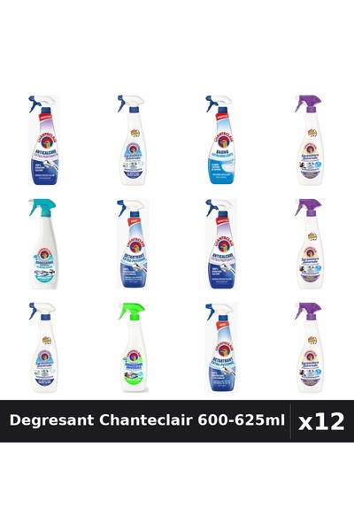 Chanteclair Set 12 Degresant Universal 600-625ml - 7 Arome, Anticalcar, Detar...