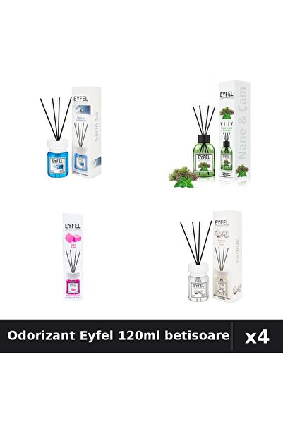 Eyfel Set 4 Odorizant Camera Betisoare - Cool Water, Pin Menta, Bubble Gum, B...