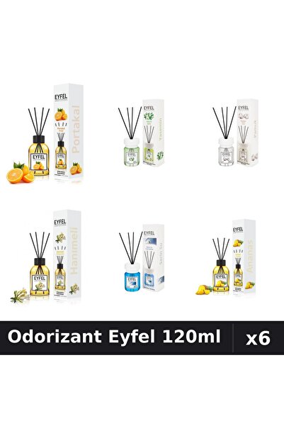 Eyfel Set 6 Odorizante Camera Betisoare - 6 Arome Asortate, 120ml Parfum Intens