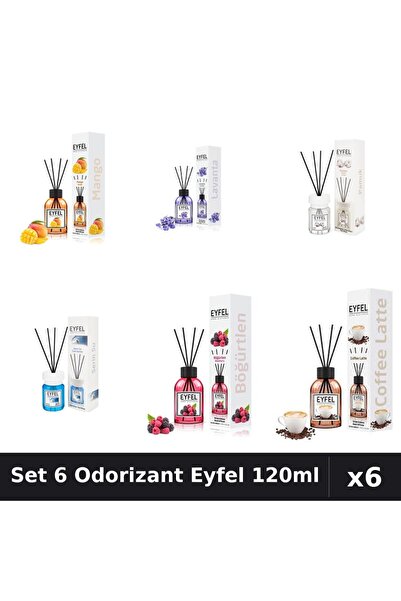 Eyfel Set 6 Odorizante Camera Betisoare, Bumbac, Cafea, Cool Water, Fructe De...
