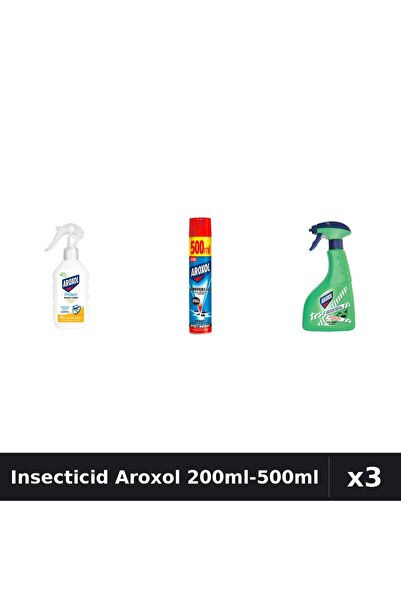 Aroxol Set 3 Spray Insecticid 200ml-500ml - Loțiune Repelent, Protecție Anti-...