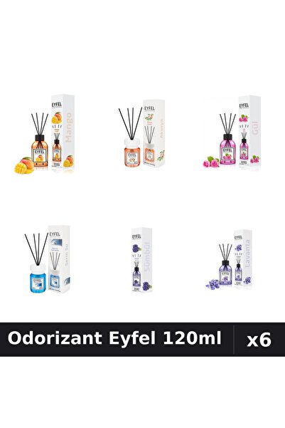 Eyfel Set 6 Odorizante Camera Betisoare - 6 Arome Asortate, 120ml Parfum