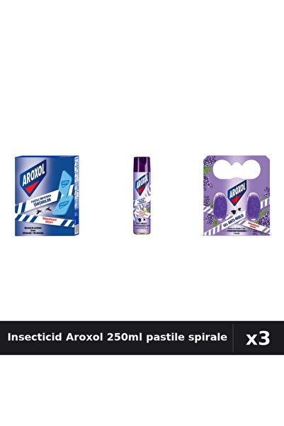 Aroxol Set 3 Spray și Pastile Insecticid - 250ml, 30buc, 2buc - Anti Gandaci