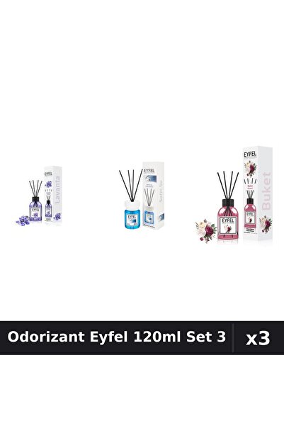Eyfel Set 3 Odorizant Camera Betisoare 120ml - Lavanda, Cool Water, Bouquet