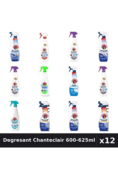 Chanteclair Set 12 Degresant Universal 600-625ml - 9 Arome, Detartrant, Antic...