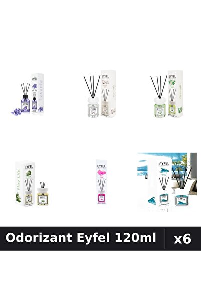 Eyfel Set 6 Odorizante Camera Betisoare - 6 Arome Asortate, 120ml Parfum