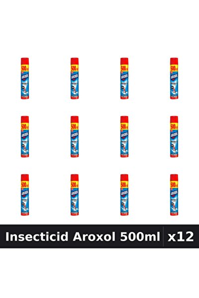 Aroxol Pachet 12 Spray Insecticid 500ml - Protecție Eficientă Împotriva Insec...