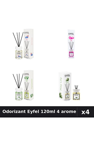 Eyfel Set 4 Odorizant Camera Betisoare 120ml - Orhidee, Bubble Gum, Iasomie, ...