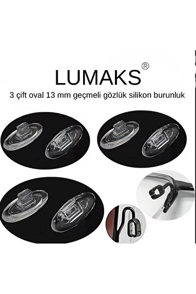 LUMAKS Oval Snap-On Glasses Nose Pad Glasses Nose Pad Oval Snap-On 13 mm (3 P...
