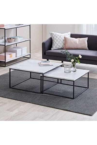 Tables طاولة مركزية مستطيلة من الفولاذ مع مدخل حديث