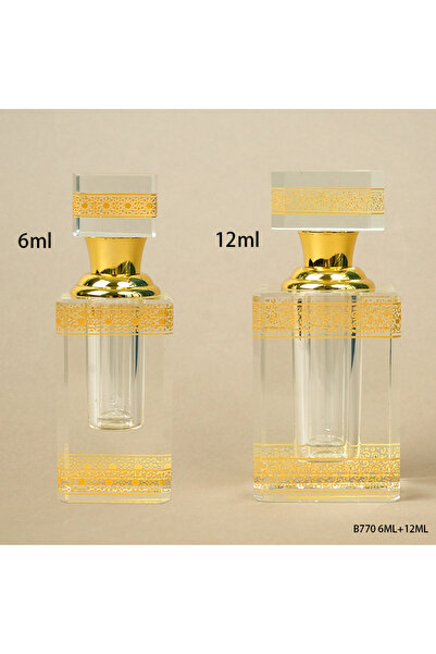 NUJET قطعتان من زجاجات العطور الكريستالية سعة 6 مل + 12 مل B770