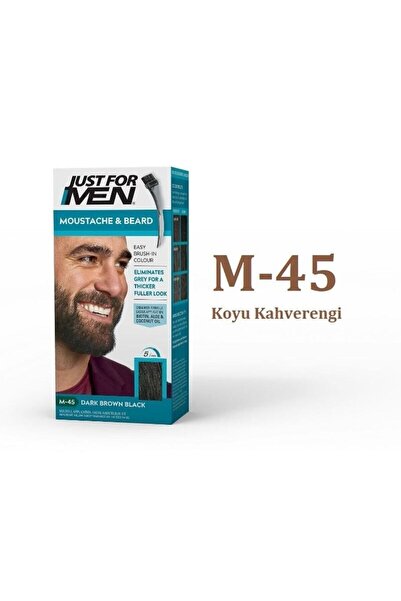 Just For Men Süper 5 Dakikada Doğal Görünüm - M-45 Koyu Kahverengi Bıyık Ve S...