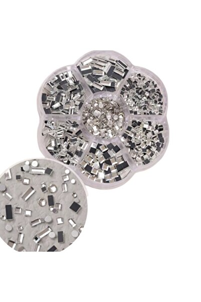 OEM Set de decorațiuni 3D pentru unghii, strasuri argintii în forme mixte