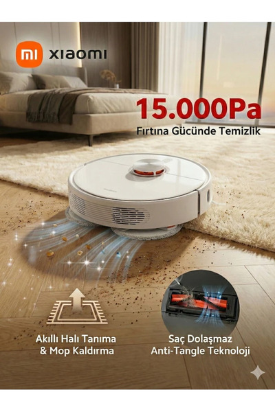 Xiaomi Robot Vacuum S40 Pro 15000 Pa Emiş Gücü Akıllı Robot Süpürge (Xiaomi Türkiye Garantili)