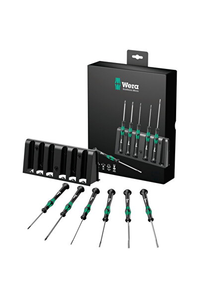 wera 2035/6 B pentru aplicații electronice. Set de șurubelnițe + Suport