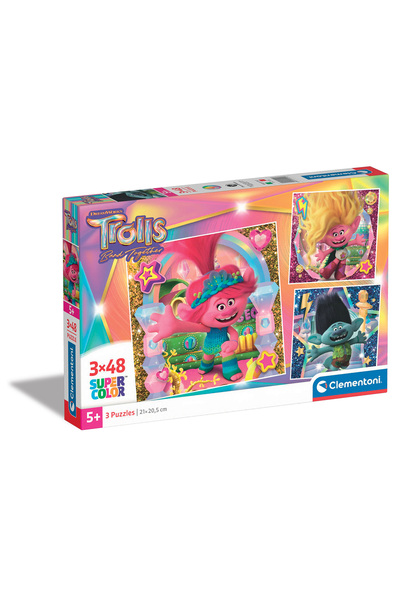 CLEMENTONI Παζλ 3X48 Super Color Trolls 3