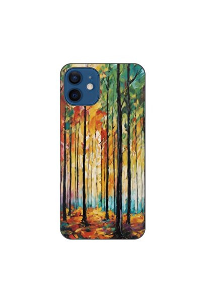 OEM Husa compatibila cu Apple iPhone 12 Silicon Gel Tpu Model Colored Forest Art