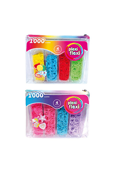 AS COMPANY Plexi Flexi Τσαντάκι Με 1000 Λαστιχάκια & 4 Αξεσουάρ Για 5+