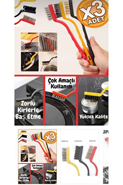 NİVENE 3 Piece Stove Oven Grill Cleaning Wire Rust Removal and Oil Cleaning B...