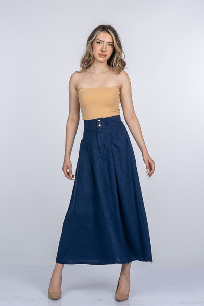 MissVina Valerie Elegant and Sporty Linen Skirt 6899