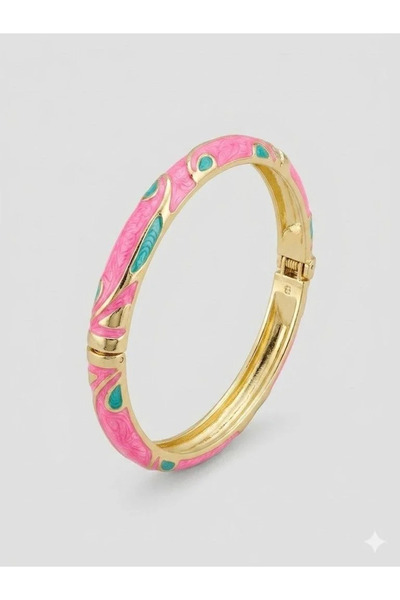 Marsilyan Ieg - Sweet Pink Mine Embroidered Handcuff Bracelet - Kbl0455 Elk-B...