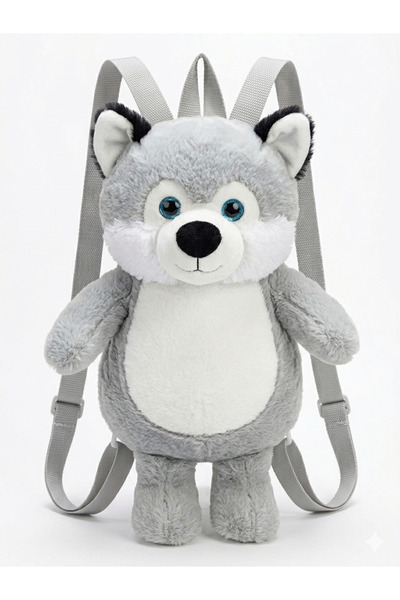 SELAY TOYS Peluş husky köpek sırt çantası çocuk