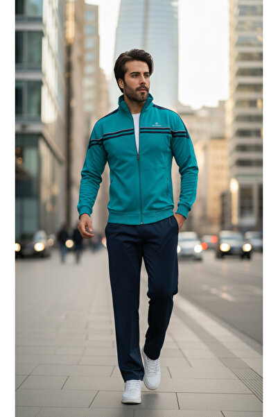 FORE SPORT Men's Raschel Tracksuit Set with Stripe Detail, 100% Polyester