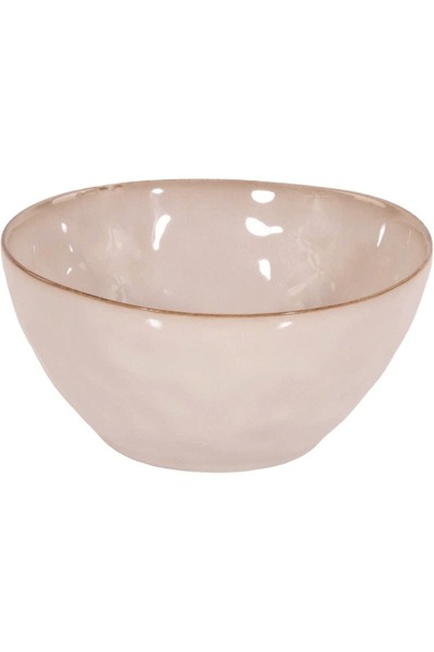 NN Bol ceramic, 15.3x7.3 cm, 620 ml, Alb cu margine maro