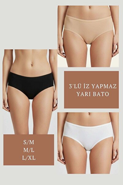 Dorya 3LÜ SET KÜLOT-SİYAH-BEYAZ-TEN DOR2850