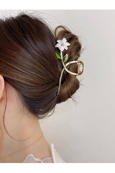ORVILLA 1Pc/Set Women's Alloy Hair Clip with Flower Ponytail and Hair Bun Des...