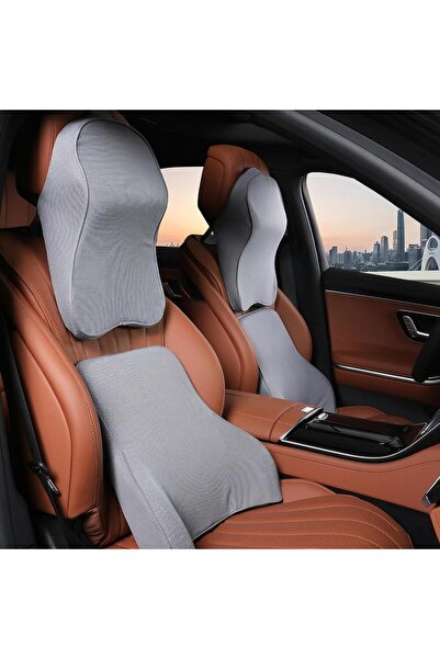 Auto Family FZE مجموعة وسادة مسند الرأس ووسادة الظهر - مجموعة دعم ظهر مقعد ال...