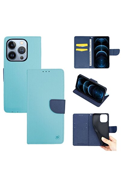 Sonique Θήκη Πορτοφόλι Trend Wallet Apple iPhone 13 Pro Σιέλ / Σκούρο Μπλε