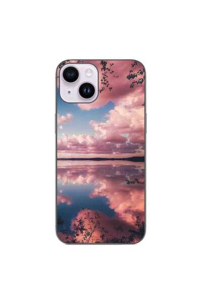 OEM Husa compatibila cu Apple iPhone 14 Silicon Gel Tpu Model Pink Clouds