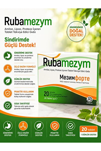 Farma As RUBAMEZYM TB Sindirim sisteminin normal fonksiyonunu desteklemek