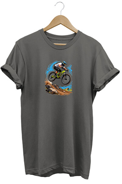 remonz Unisex Regular Mountain Bike and Motocross Graphic Printed Crew Neck T...