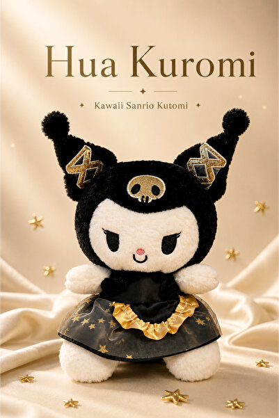 HUA Kawaii Sanrio Kuromi - Cartoon Plush Toy - Cute Gift in Dress - 30 cm