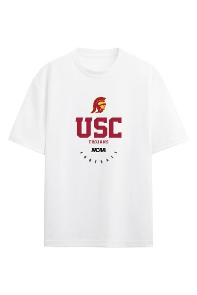 BA Sportswear Usc Trojans Ncaa College American Football White Oversize T-Shirt