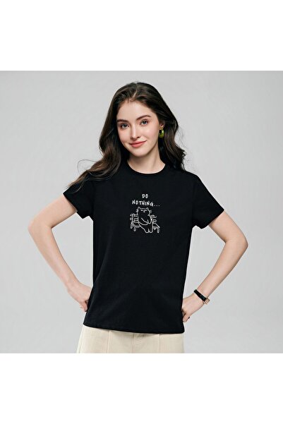 Giordano Women’s Cotton Crew Neck Printed Comfort Tee