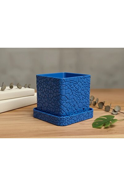 OEM Decorative flower pot with modern design and tray, 3D printing