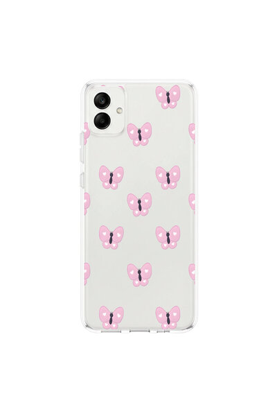 PPKin Samsung Galaxy A04 Compatible Butterfly 2 Design Transparent Case