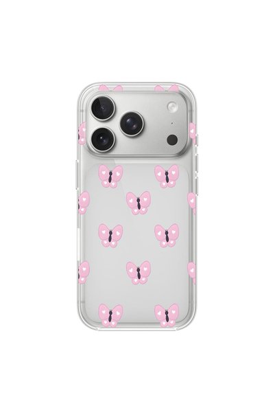 PPKin iPhone 17 Pro Compatible Butterfly 2 Design Transparent Case