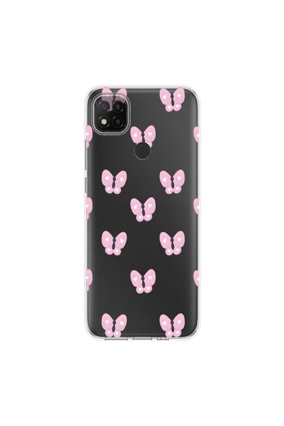 PPKin Redmi 9C Compatible Butterfly 2 Design Transparent Case