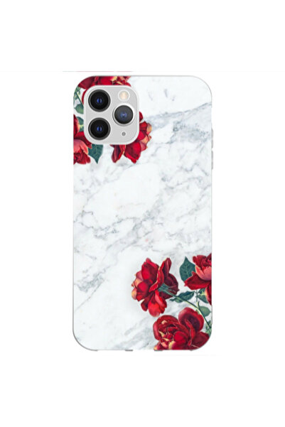 Other Apple iPhone 13 Pro red roses marble Transparent Silicone TPU Θήκη