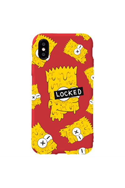 Other Apple iPhone Xs Max Bart Simpson Red Colored Silicone TPU Θήκη