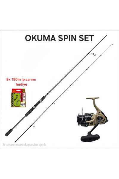 Okuma Outrax OR-4000SGA 1+1BB Olta Makinesi+Okuma Wave Up Spin 244cm 7-21gr 2...