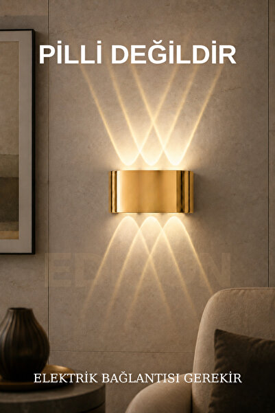 Edison Gold Electric Led Sconce Daylight Modern Decorative Wall Lamp Bidirect...