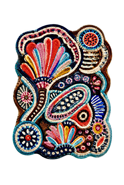 Rugs Modern Halı SDT Çok Renkli Sanatsal Mistik Motifli Bohem Dokuma Taban De...
