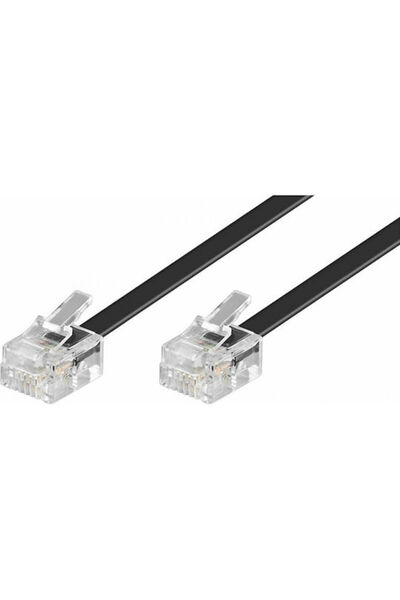 OEM Επίπεδο Καλώδιο Τηλεφώνου RJ11 6P4C 20μ Μαύρο (8006820)