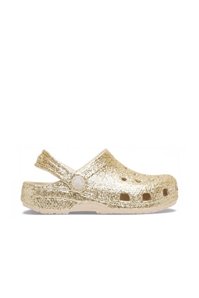 Crocs Classic Chunky Glitter Clog K Kids Slippers - Gold